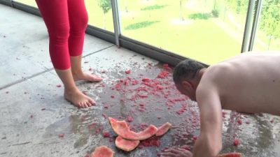 Femdom Austria - Watermelon Feeding!