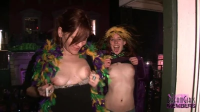 DreamGirls Members - Mardi Gras is the Ultimate Flashing Expo Awesome Tits!