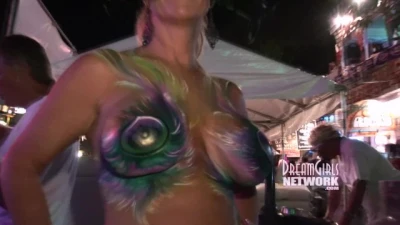 DreamGirls Members - Painted Tits and Pussies at a Swinger Festival