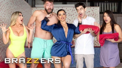 BRAZZERS - Curvaceous Sara Retali Sparks a Double Cock Spa Adventure with Jordi and Xander Corvus